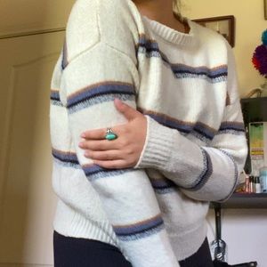 Beige Striped Sweater
